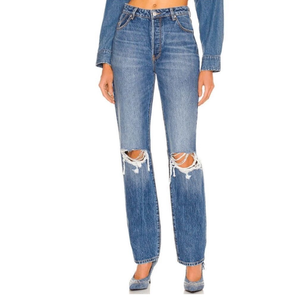 Rolla’s 25” Classic Blue Distressed Women's Jeans